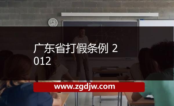 廣東省打假條例 2012