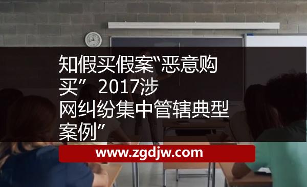 知假買假案“惡意購(gòu)買”  2017涉網(wǎng)糾紛集中管轄典型案例” 